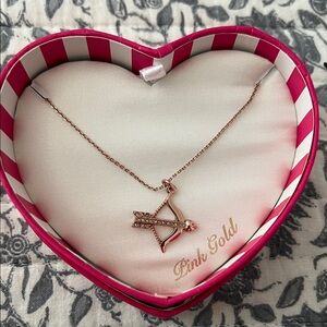 Juicy Couture Rose Gold Heart & Bow Necklace